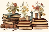 Books publication flower plant. AI generated Image by rawpixel.