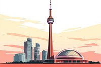 CN tower canada architecture building outdoors. AI generated Image by rawpixel.