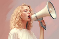 Woman holding a megaphone shouting adult performance. AI generated Image by rawpixel.