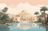 Ancient egypt palace architecture building outdoors. AI generated Image by rawpixel.