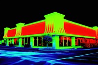 Minimart in USA architecture building glowing. AI generated Image by rawpixel.
