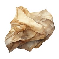 The crumpled sheet of vintage paper isolated on a white background simplicity wrinkled abstract. 