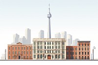 Toronto Flatiron architecture downtown building. AI generated Image by rawpixel.