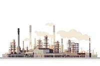 Silhouette Oil refinery architecture factory oil refinery. 