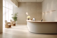 Minimal dental clinic reception architecture furniture building. AI generated Image by rawpixel.