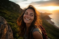 Portrait outdoors smiling nature. AI generated Image by rawpixel.