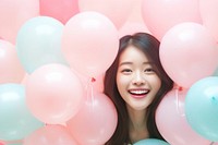 Vietnamese girl celebrate party balloon adult smile. AI generated Image by rawpixel.