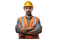 Engineering wearing hardhat and safety vest engineering helmet white background. AI generated Image by rawpixel.