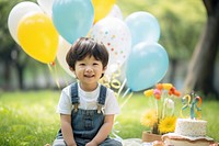 Japanese cute boy balloon party cake. AI generated Image by rawpixel.