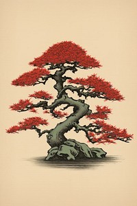 A little Bonsai bonsai nature sketch. AI generated Image by rawpixel.