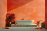 Aesthetic bathroom architecture bathtub plant. AI generated Image by rawpixel.