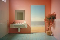 Aesthetic bathroom sink architecture flooring. AI generated Image by rawpixel.