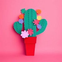 Cactus flower plant art. AI generated Image by rawpixel.