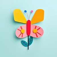 A cute butterfly with a flower art representation creativity. AI generated Image by rawpixel.