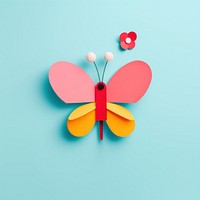 A cute butterfly with a flower art creativity cartoon. AI generated Image by rawpixel.