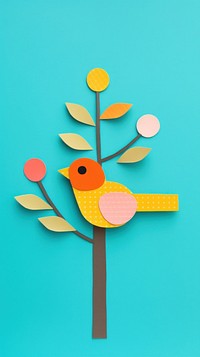 Bird on tree art nature representation. AI generated Image by rawpixel.