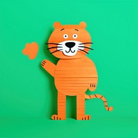 Tiger art green background anthropomorphic. AI generated Image by rawpixel.
