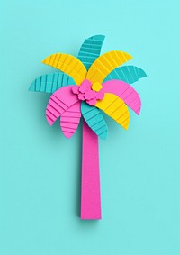 Palm tree art plant paper. AI generated Image by rawpixel.