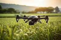 Technician farmer agriculture aircraft outdoors. 