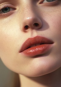 Close up on face pores texture mouth skin perfection. AI generated Image by rawpixel.