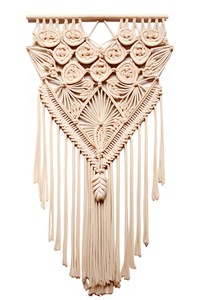 Macrame wall decor art white background creativity. 