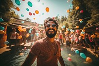 Nepalese man gorgeous portrait balloon party. AI generated Image by rawpixel.