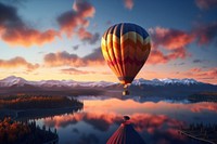 Air balloon landscape aircraft outdoors. AI generated Image by rawpixel.