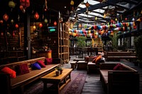 Bhutanese gorgeous celebrating architecture building night. AI generated Image by rawpixel.