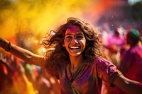 Indian woman celebrating festival outdoors adult. AI generated Image by rawpixel.
