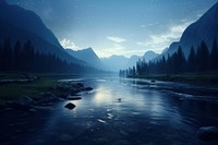 River landscape wilderness panoramic. AI generated Image by rawpixel.