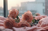 Roses flower window petal. AI generated Image by rawpixel.