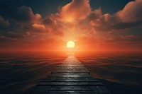 Sunrise landscape outdoors horizon. AI generated Image by rawpixel.