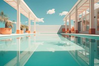 Swimming pool architecture building outdoors. AI generated Image by rawpixel.