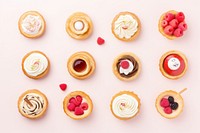 Cakes piece raspberry dessert cupcake. AI generated Image by rawpixel.