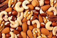 Mix nuts backgrounds food seed. AI generated Image by rawpixel.