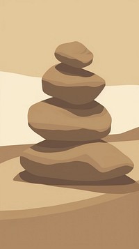 Stones stacked in the sand outdoors pebble rock. AI generated Image by rawpixel.