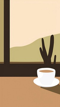 Cactus in cafe saucer coffee cup. AI generated Image by rawpixel.