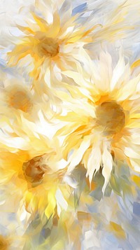 Sunflower pattern abstract painting nature. AI generated Image by rawpixel.