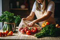 Grocery store takes fresh organic vegetables cooking kitchen adult. AI generated Image by rawpixel.