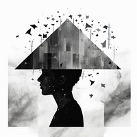 Mental health silhouette adult black. AI generated Image by rawpixel.