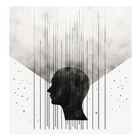 Minimal mental health silhouette drawing sketch. AI generated Image by rawpixel.