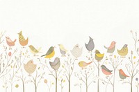 Cute birds pattern drawing animal. AI generated Image by rawpixel.