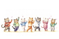 Cats dance drawing mammal animal. AI generated Image by rawpixel.