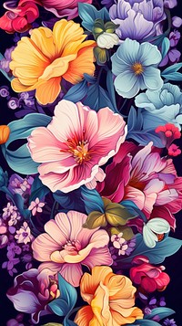 Blossom floral bouquet pattern flower plant. AI generated Image by rawpixel.