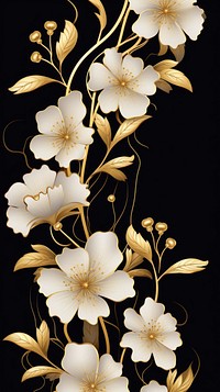 Flower pattern plant gold. AI generated Image by rawpixel.
