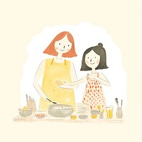 Girl and mother cooking food togetherness friendship happiness. AI generated Image by rawpixel.