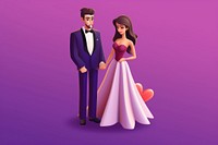Man and woman in prom night outfit cartoon adult doll. AI generated Image by rawpixel.