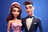 Man and woman in prom night outfit cartoon adult togetherness. AI generated Image by rawpixel.