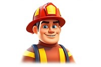 Fire fighter cartoon hardhat helmet. 