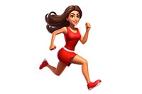 Woman running cartoon adult white background. AI generated Image by rawpixel.